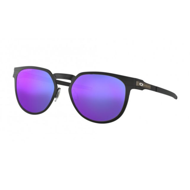 Oakley Diecutter Rectangular Sunglasses Satin Black Frame Prizm Violet Iridium Polarized Lenses