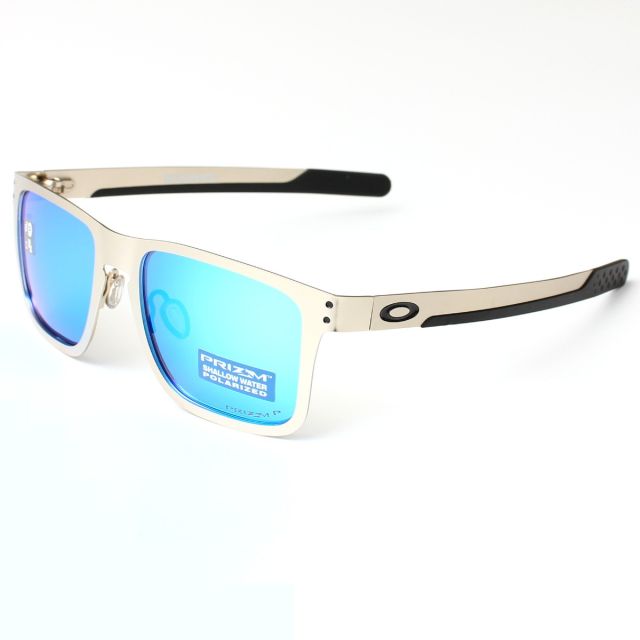 Oakley Holbrook Metal Sunglasses Gold Frame Polarized Blue Lense