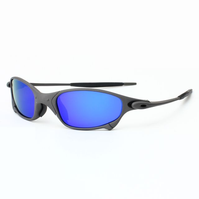 Oakley Juliet Sunglasses Matte Black Frame Blue Polarized Lense