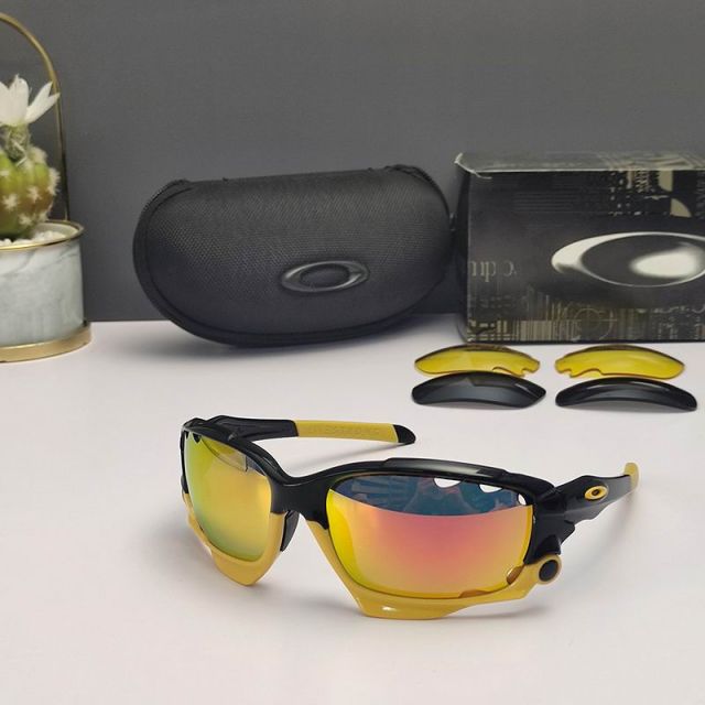 Oakley Racing Jacket Sunglasses Black Yellow Frame Prizm Ruby Lenses