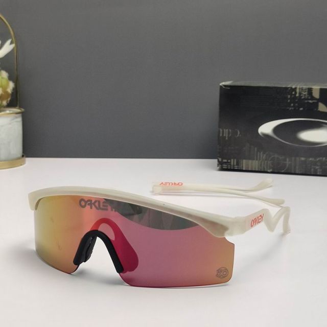 Oakley Razor Blades Sunglasses Ivory Frame Ruby Lenses