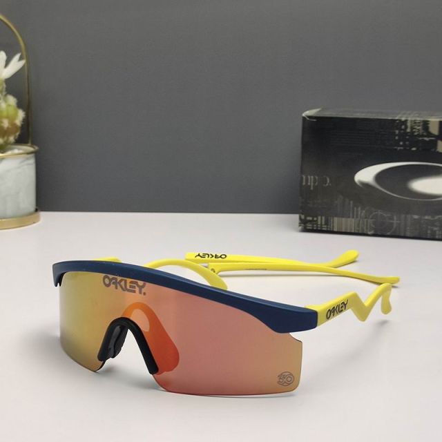 Oakley Razor Blades Sunglasses Yellow Navy Frame Ruby Lenses