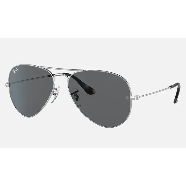 Ray Ban Aviator Collection RB3025 Sunglasses Silver Frame Dark Grey Classic Lens
