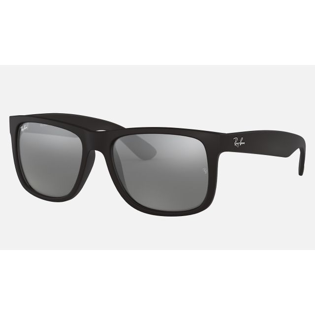 Ray Ban Justin Color Mix Low Bridge Fit RB4165 Sunglasses Mirror + Black Frame Grey Mirror Lens