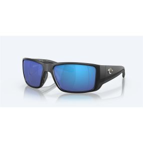 Costa Blackfin Pro Sunglasses Matte Black Frame Blue Mirror Polarized Glass Lense