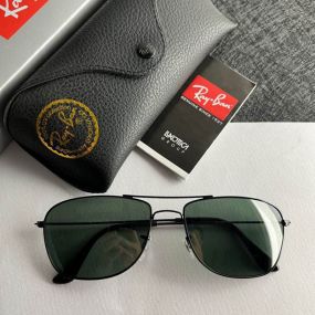 Ray Ban RB3477 Aviator Sunglasses Black Frame Green Lens