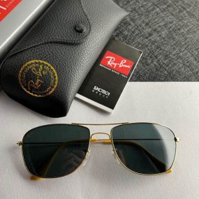 Ray Ban RB3477 Aviator Sunglasses Gold Frame Dark Gray Lens